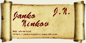 Janko Ninkov vizit kartica